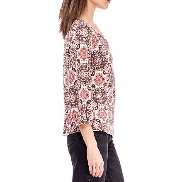 B Collection By Bobeau-Blush Medallion Cross Back Top size M NWT - Picture 2 of 5